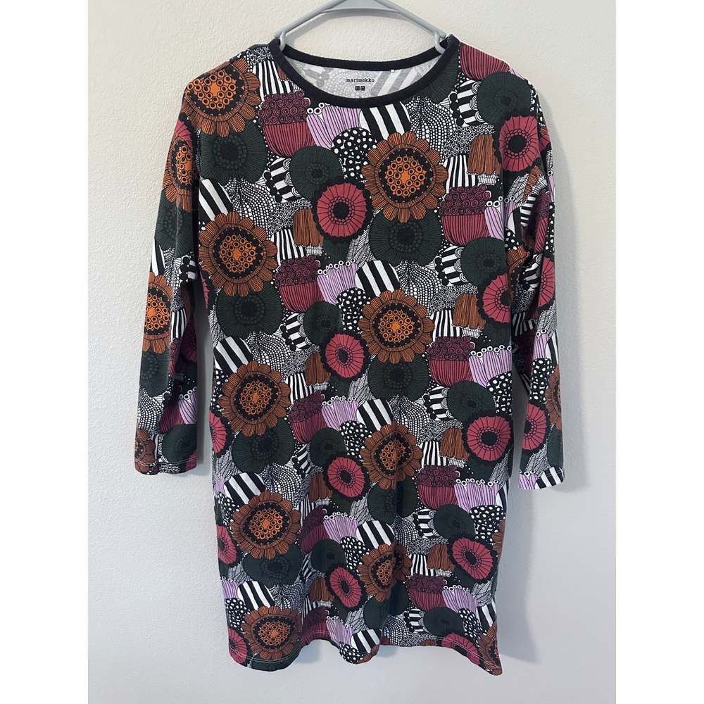 Marimekko Uniqlo Dress 13 Multi Floral Siirtolapuutarha Cotton Jersey